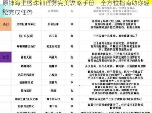 原神海上盛珠钿任务完美攻略手册：全方位指南助你轻松完成任务