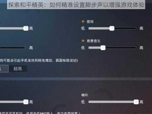 探索和平精英：如何精准设置脚步声以增强游戏体验