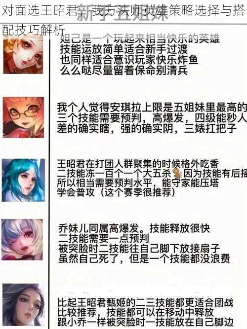 对面选王昭君，我方法师英雄策略选择与搭配技巧解析