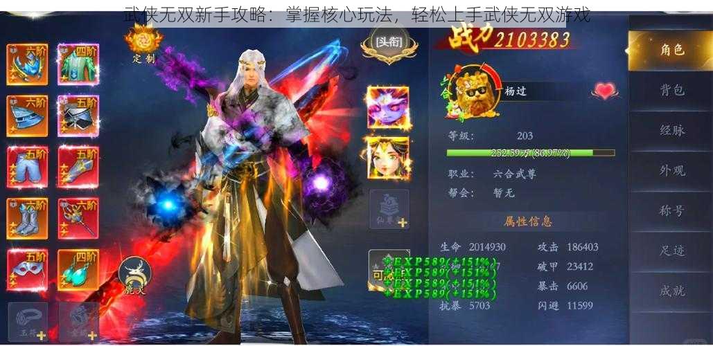 武侠无双新手攻略：掌握核心玩法，轻松上手武侠无双游戏