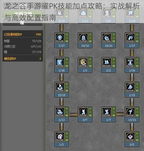 龙之谷手游曜PK技能加点攻略：实战解析与高效配置指南