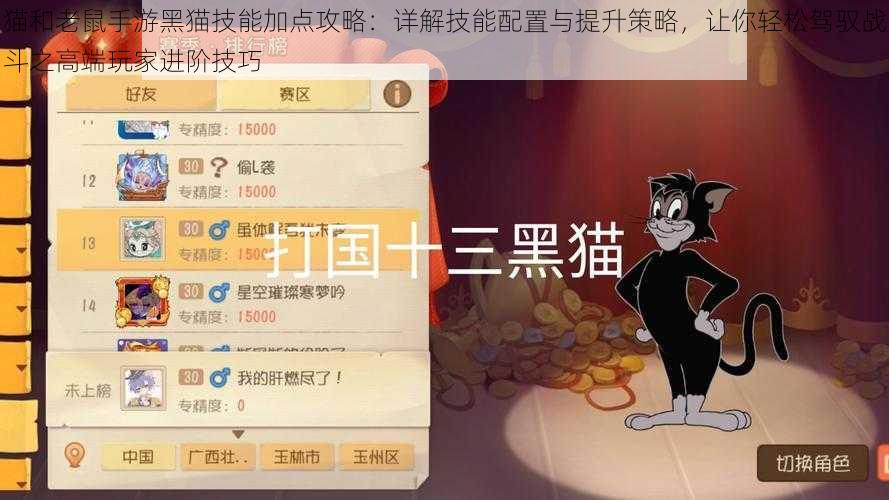 猫和老鼠手游黑猫技能加点攻略：详解技能配置与提升策略，让你轻松驾驭战斗之高端玩家进阶技巧