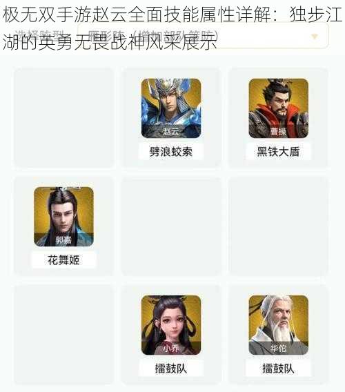 极无双手游赵云全面技能属性详解：独步江湖的英勇无畏战神风采展示