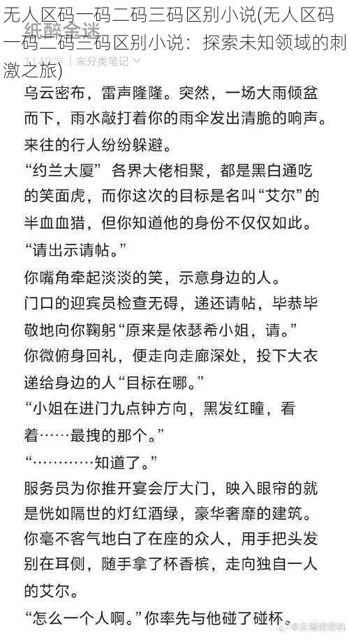 无人区码一码二码三码区别小说(无人区码一码二码三码区别小说：探索未知领域的刺激之旅)