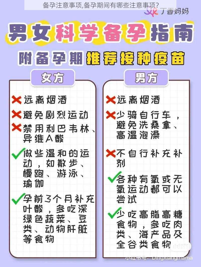 备孕注意事项,备孕期间有哪些注意事项？