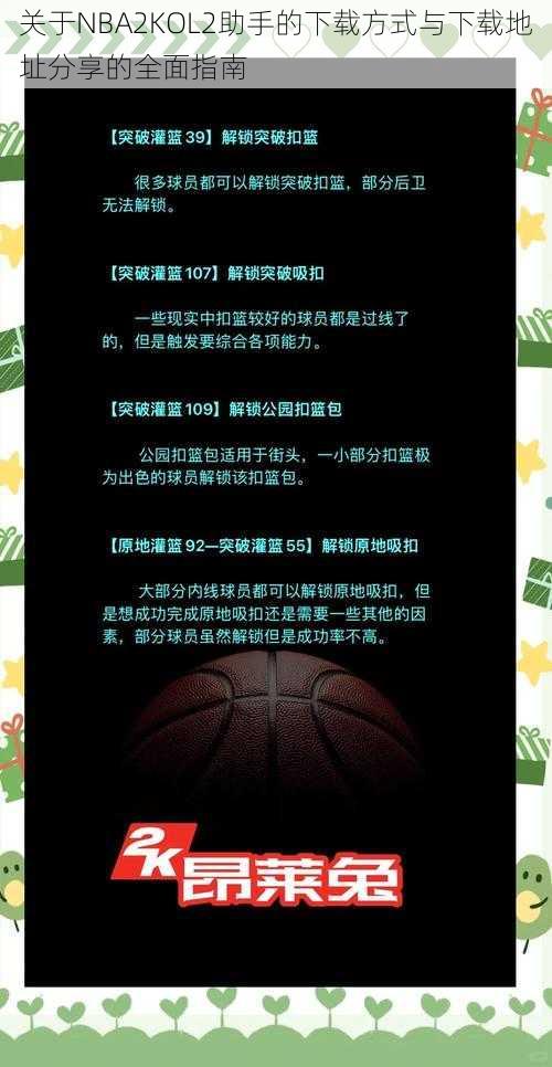 关于NBA2KOL2助手的下载方式与下载地址分享的全面指南