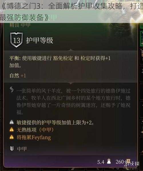 《博德之门3：全面解析护甲收集攻略，打造最强防御装备》