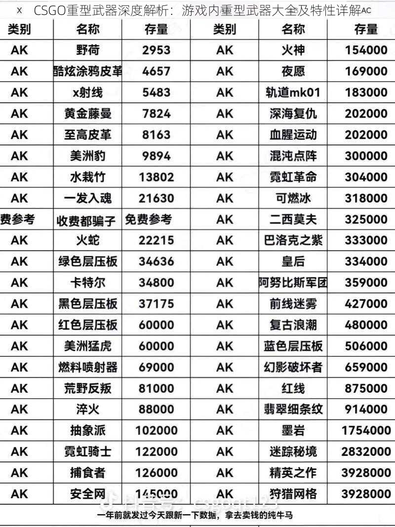 CSGO重型武器深度解析：游戏内重型武器大全及特性详解