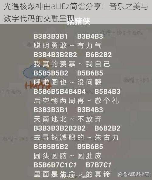 光遇核爆神曲aLIEz简谱分享：音乐之美与数字代码的交融呈现