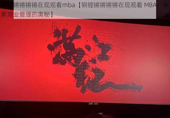 钢铿锵锵锵锵在现观看mba【钢铿锵锵锵锵在现观看 MBA：探索商业管理的奥秘】