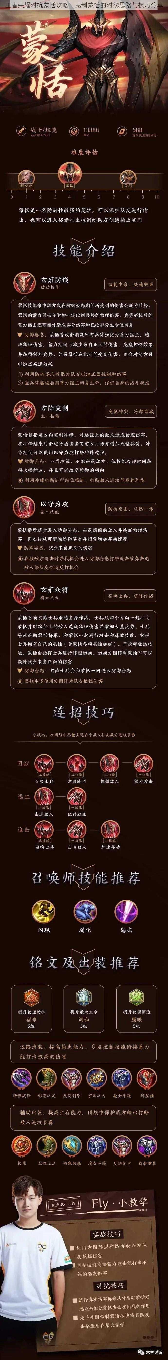 王者荣耀对抗蒙恬攻略：克制蒙恬的对线思路与技巧分享