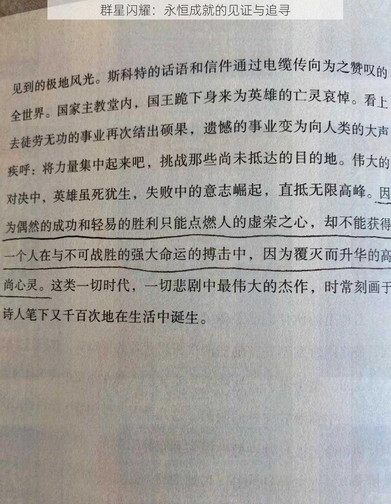 群星闪耀：永恒成就的见证与追寻