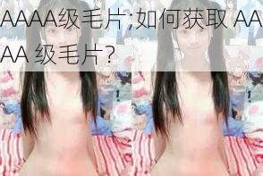 AAAA级毛片;如何获取 AAAA 级毛片？