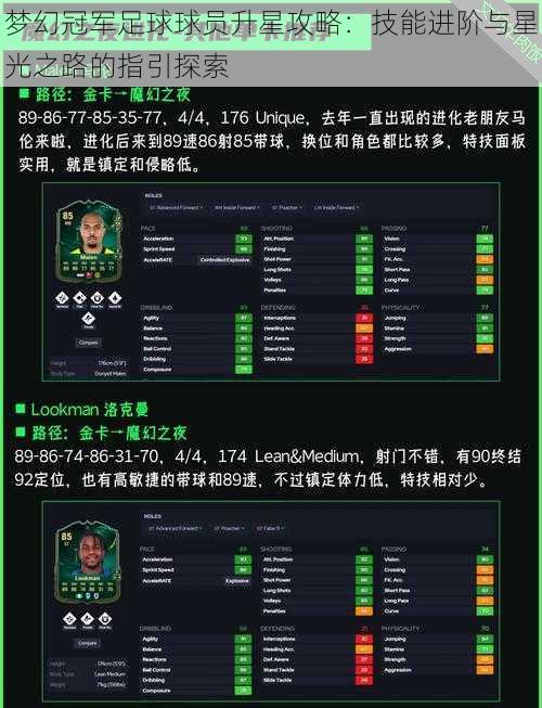 梦幻冠军足球球员升星攻略：技能进阶与星光之路的指引探索