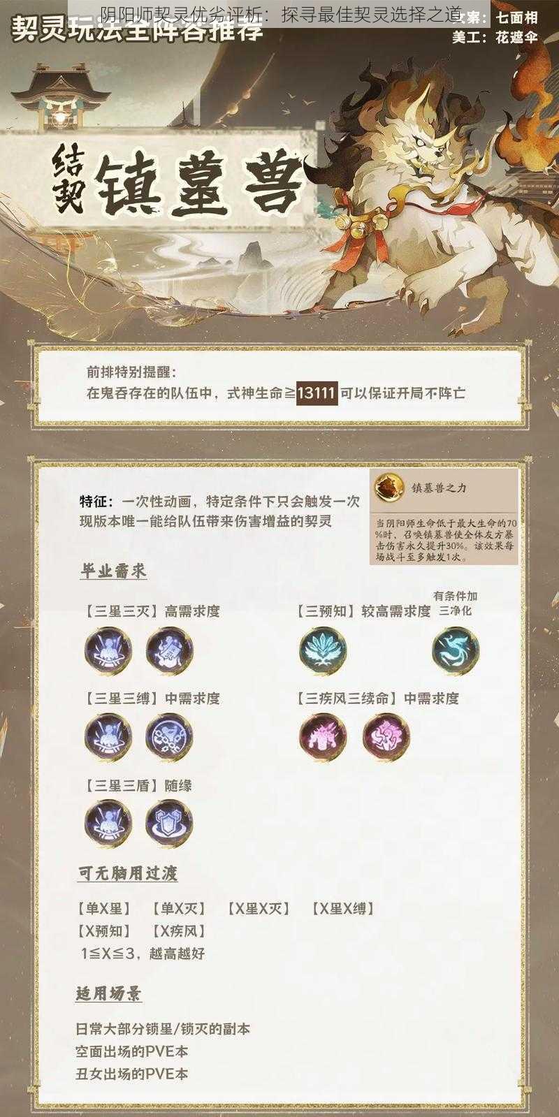 阴阳师契灵优劣评析：探寻最佳契灵选择之道