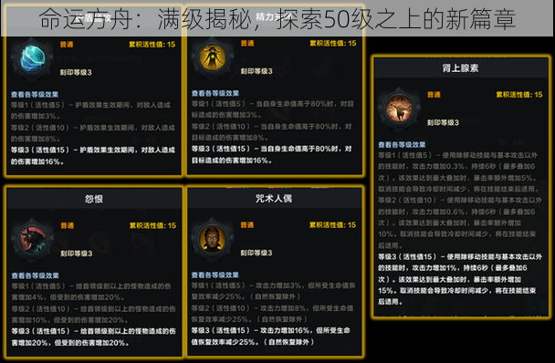 命运方舟：满级揭秘，探索50级之上的新篇章