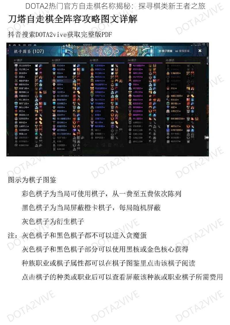 DOTA2热门官方自走棋名称揭秘：探寻棋类新王者之旅