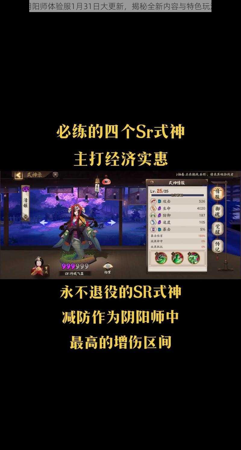 阴阳师体验服1月31日大更新，揭秘全新内容与特色玩法